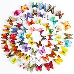 CCINEE 99pcs 3D Colorful Butterfly Wall Stickers, 5 Styles Wall Mural Stickers Decals Removable DIY Art Crafts for Home Kids Room Bedroom Nursery Decor Cosplay Wedding Offices Party Decor