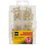 CORAL 81400 Easy Hanger Assorted Picture Hook Kit for Wall Art and Mirrors with 4 Hook Sizes 52 Piece Pack Set