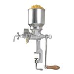 Victoria Commercial Grade Manual Grain Grinder with High Hopper - Table Clamp Hand Corn Mill, Cast Iron