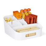 YouCopia Adjustable Bin, BPA-Free Divided Basket ShelfBin Snack Organizer, One Size, Speckled White