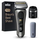 Braun Series 9 Pro+ Electric Shaver with 5 Pro Shaving Elements, Men's Electric Shaver, Long Hair Trimmer, Cleaning Station, Charging Case, PowerCase, Made in Germany, 9575cc, Grey