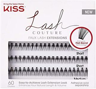 KISS Lash Couture Faux Lash Extensions Set, Lash Clusters, 20 Lash Strands Each, Varied Lengths, Easy Application, Flat Roots & Tapered Ends, Exclusive Flat-Band Technology, Style Venus, 60 Clusters