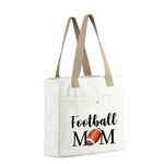 MBMSO Football Mom Tote Bag Football Gifts for Football Lovers Football Team Gifts for Mom Sports Tote Bag Football Gym Bags (Football Mom TOTE)