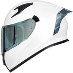 ILM Motorcycle Helmet Full Face with Pinlock Compatible Clear&Tinted Visors and Fins Street Bike Motocross Casco DOT(White, Small)