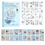 Bomichi Vintage Stickers with Theme The Starry Coast,Stickers for Scrapbook,Journals,Holiday Decor, DIY Crafts,Water Bottle