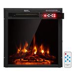 GOFLAME 22 Inches Electric Fireplace Insert, Recessed Fireplace Heater with 7-Level Adjustable Flame Brightness, Remote Control, Overheat Protection, ETL Certified, 750W/1500W