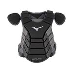 Mizuno Samurai Youth Baseball Chest Protector 14",BLACK-GREY