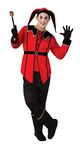 Bristol Novelty AF116STD Court Jester Standard Adult Costume, Men, Red, Black