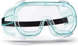 NoCry Protective Safety Lab Goggles Over Glasses with Anti-Fog Coating, Clear Scratch-Resistant Lenses, 100% UV Protection, Universal Fit, Vented, ANSI Z87.1 Rated Safety Goggles for Men and Women