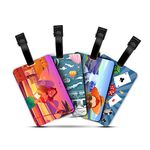 Ultra 3D Luggage Tag Set of 4 - Selfies Lady + Selfies Men + Poker Casino + Papercut