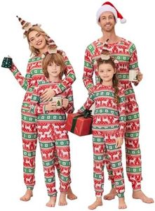 Ekouaer Family Christmas Pjs Matching Sets Jammies for Adults and Holiday Xmas Sleepwear SetGreen Red ElkX-Large, Green Red Elk, X-Large