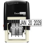 ExcelMark 7820 Self-Inking Rubber Date Stamp – Great for Shipping, Receiving, Expiration and Due Dates (Black Ink)