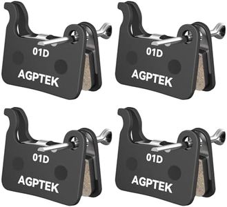 AGPTEK Bike Brake Pads, High-Performance Bicycle Brake Pad, 4 Pairs Quiet Bike Pad for Mountain Bike Disc Brakes, Compatible with Shimano Deore XT SLX Hone Alfine Saint, Black, Resin