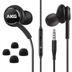 2024 New Stereo Headphones for Samsung Galaxy Galaxy S10, S10E, S10+, S8, S8+, S9, S9+, Note 9- Designed by AKG - 3.5 mm Jack with Microphone and Volume Buttons (Black)