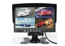 BW DC12V-24V 7 Inch 4 Split Quad LCD Screen Display Color Rear View Car Monitor For Car Truck Bus Reversing Camera