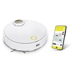 KARCHER RCV 3, 2-in-1 Robotic Vacuum Cleaner with Mopping, 2500 Pa Suction Power, 3200 mAh Battery, 120 Min Runtime, Advanced LiDAR Technology, Fall Sensors, Smart App Control, German Tech, White