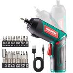 HYCHIKA Electric Screwdriver, 6N.m and 2000mAh 3.6V Cordless Screwdriver with 20 Accessories, Work Light, Charging Cable and Magnetic Chuck