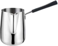 Stainless Steel Milk Butter Warmer Pot with 1qt Turkish Coffee Pot and Boiling Pot with Spout for Stove - Ideal for Coffee, Milk, Chocolate, Maple Syrup - Durable and Insulated Handles