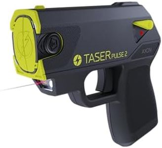 TASER Pulse 2 Self-Defense Device with Painful 63 µC Stun Charge, Compact 8oz Full Muscle Lock-Up with 2 Cartridges with 15 Foot Range, Rugged Carry Case, Battery, Practice Target, Protective Sleeve