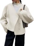 Cicy Bell Womens Cropped Pea Coat V Neck Single Breasted Short Jacket Outerwear Winter Outfits