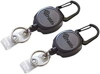 Key-Bak Sidekick Professional Heavy Duty Self Retracting ID Badge/Key Reel with Retractable Kevlar Cord, 24" Black (2 Pack)