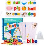 Qukir Spelling Games for 1 2 3 Year Olds, Alphabet Flash Cards Toys for 1-6 Year Old Girls Educational Toys for 2+ Year Olds Boys Kids Toys Age 2 3 4 5 6 Learning Games Spelling Words Matching Letter