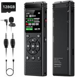 136GB Digital Voice Recorder One Click, Voice Recorder with Playback HD Recording Easy Control, Large Screen 7000 Hours Sound Audio Recorder Recording Tape for Lectures Meeting MP3 Player