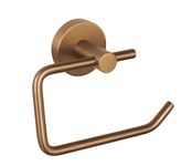 tesa Moon Porte Rouleau Papier Toilette en Bronze Brossé - Dérouleur Autocollant sans Couvercle en Métal, Revêtement PVD - sans Perçage, avec Solution Adhésive - 99 mm x 140 mm x 53 mm