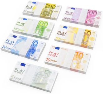DHSUN 200 Billetes Falsos, Accesorios en Euros, Billetes en Euros Falsos para la Caja registradora de los niños, 10 Euros, Juguetes de Compras para niños, ábaco para niños, recursos de Aprendizaje