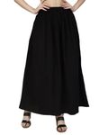 Dada Shopy Cotton Flex Skirt for Women, Girls (28, Black)