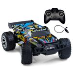 L.O.T TOYS Remote Control Car | 15Kmph, 2.4Ghz | Remote Car, Dune Racer for Kids, Birthday Gift, PVC Shell, High-Speed Racing Car, Long-Range Control with LED Lights (Blue)