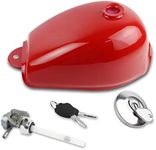 FLYPIG Fuel Gas Tank for Honda Mini Trail Z50 Z50J Z50R with Cap,Keys and Petcock fit 1979-1999 Monkey Z50 Bike Z50R Z50J Bike Red Color Petrol Tank New