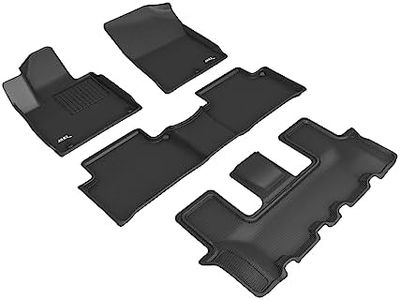3D MAXpider All-Weather Floor Mats for Kia Sorento 7-Seater 2021-2022 Custom Fit Car Floor Liners, Kagu Series (1st, 2nd & 3rd Row, Black)