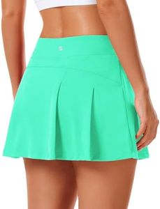 Stelle Women Tennis Skirt Golf Skorts Athletic High Waisted with Pockets Inner Shorts Sport Workout Pleated Pickleball(Mint Green,XL)