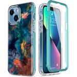 ESDOT iPhone 13 Case with Built-in Screen Protector,Military Grade Rugged Cover with Fashionable Designs for Women Girls,Protective Phone Case for Apple iPhone 13 6.1" Colorful Painting