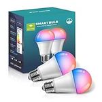 Tenmiro Smart Light Bulbs, Compatible with Alexa and Google Home Light Bulbs, Full Colour Changing Dimmable Led Light Bulb,Music Sync, WiFi & Bluetooth Color Changing Light Bulb, A19 9W 800 Lumens