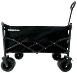 Requena Folding Wagon with Wide Wheels – Portable Trolley for Camping, Beach, Garden, Picnic, Fishing & Shopping – Adjustable Handle, 330lb Heavy-Duty Foldable Cart on Wheels, C-2402 Black