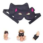 Hot Cold Therapy Gel Eye Cat Mask by FOMI Care | Ice Face Compress for Migraine, Headache, Stress, Puffiness, Dark Circles, Dry Eyes | Blackout Sleep Mask | Reusable Forehead, Ankle, Wrist, Knee Wrap