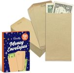 Decorably 100 Pack Kraft Small Money Envelopes for Cash, Small Coin Envelopes 3.5 x 6.5, Brown Small Envelopes for Money, 3.5x6.5" Small Cash Envelopes for Money, Bank Envelopes for Cash Envelope