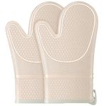 Oven Mitts,Anti-Slip Silicone Oven Gloves,Heat Resistant Gloves,Withstand 500℉,Double Oven Gloves for Kitchen Cooking,Dessert Making,BBQ