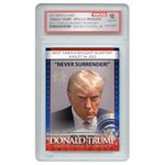 Trump Mugshot Collector Trading Card - Graded Gem Mint 10 - Trump Collectibles, Trump Gifts, Trump 2024, Perfect Patriotic & Political Donald Trump Gifts. Proudly Made in America!