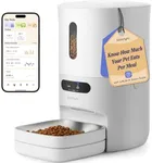 Automatic Cat Feeder, Smart Scale Tracks Your Pet's Food Intake, App Remote Feeding, 3.6L Timed Food Dispenser for Cats and Small Dogs, Up to 10 Meals Per Day, Stainless Steel Bowl, Dual Power Supply