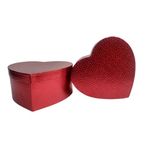 Oasis Paper Gift Box Heart Shape Metallic Empty, Decorative, Reusable, Multipurpose Birthday, Anniversary, Wedding, Return Gifts Hamper Packaging (Set of 2) Heart Red Metallic