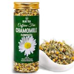 BLUE TEA - Chamomile Tea - 30 g - 30+ Cups || Diwali Gifts || SLEEP & RELAXATION || Herbal Tea - Caffeine Free - Flower Based - Vegan - Non-Bitter - Non-GMO - 100% Natural | Reusable Pet Jar