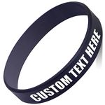 RIYIN Personalized Silicone Wristbands Custom Text Rubber Bracelets for Events, Gifts, Fundraisers, Awareness, Motivation, Width 1/2 inch (Black)