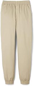 French Toast Boys' Big Pull-on Twill Jogger Pants, Khaki, 18