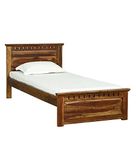 Ambica Enterprises Single Bed with Solid Sheesham Wood Frame, Headboard Included, Standard Size, Without Storage for Bedroom (Style-03)