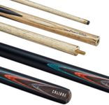 POWERGLIDE One 2-Piece Snooker Cue Stick | Calibre | Ash Wood Shaft and Butt with Decal Design | Brass Joint | Full Size 57" | 10 mm Tip