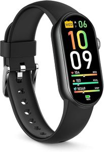 FITVII Ole Fitness Tracker, 1.6'' AMOLED Fitness Watch with 24/7 Heart Rate and Blood Pressure Monitor, Blood Oxygen Sleep Tracking Step Calories Counter IP68 Waterproof Activity Tracker for Women Men