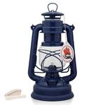 Feuerhand 276 Outdoor Hurricane Oil Lantern - German-Made Since 1893, Paraffin Lamp with Galvanized Steel, Rust-Resistant Kerosene, 300ml Tank, 20 Hour Burn, Safe Hanging or Table Use, Cobalt Blue